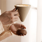 Creative Coarse Clay Coffee Cup – MCM Style, 250ml, Large (Round & Flying Saucer Base)