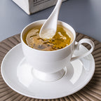 European Style Bone China Coffee Cup & Saucer – High Foot, 230ml