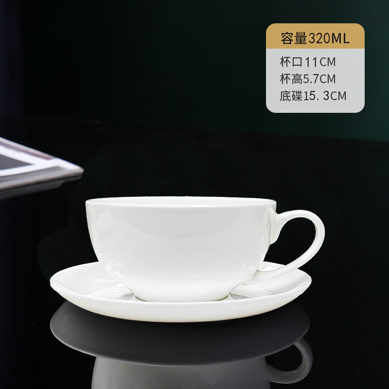 陶瓷咖啡杯碟套装 – 酒店品质，多种尺寸（80毫升-250毫升）