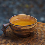 Bamboo Joint Enamel Coffee Cup – 200ml, Lightweight & Rustic Brown