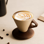 Creative Coarse Clay Coffee Cup – MCM Style, 250ml, Large (Round & Flying Saucer Base)
