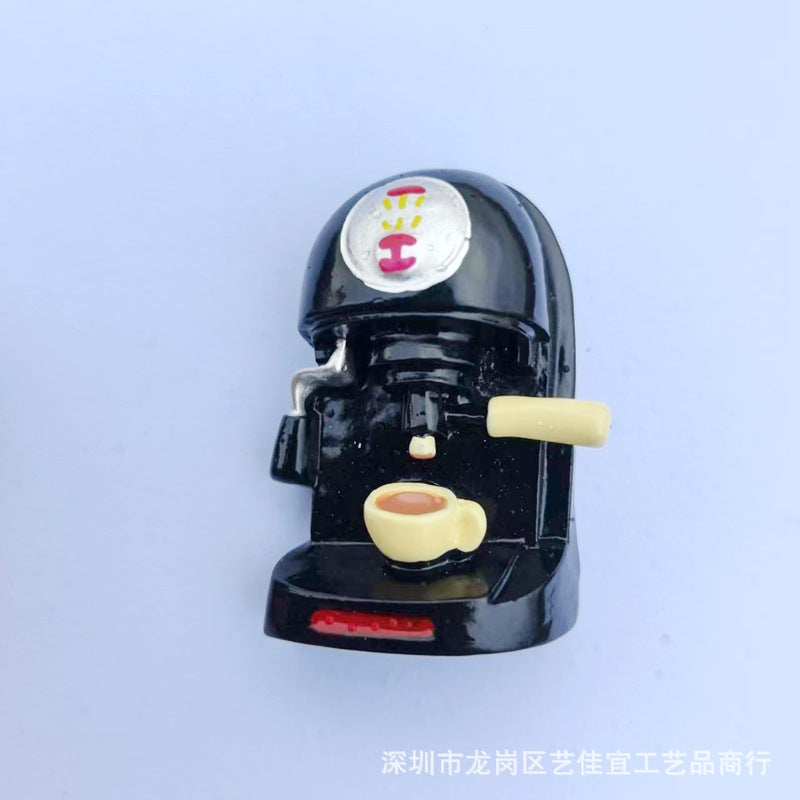 复古咖啡杯和咖啡主题树脂冰箱贴