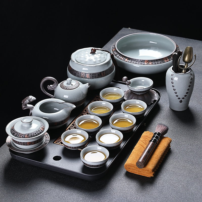 龙珠冰裂汝窑茶具