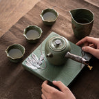 Coarse Pottery Kyusu Lotus Chinese Tea Set
