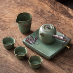 Coarse Pottery Kyusu Lotus Chinese Tea Set