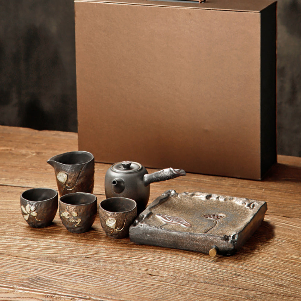 Gold Lotus Seed Kyusu Chinese Tea Set