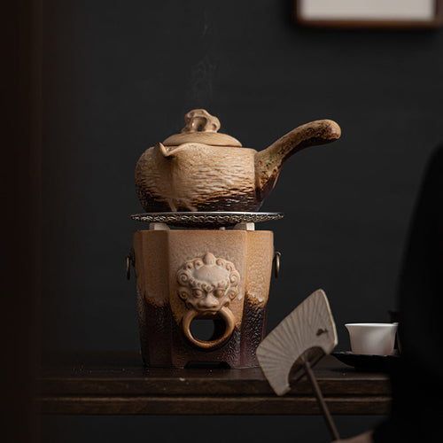 粗陶加热茶具套装