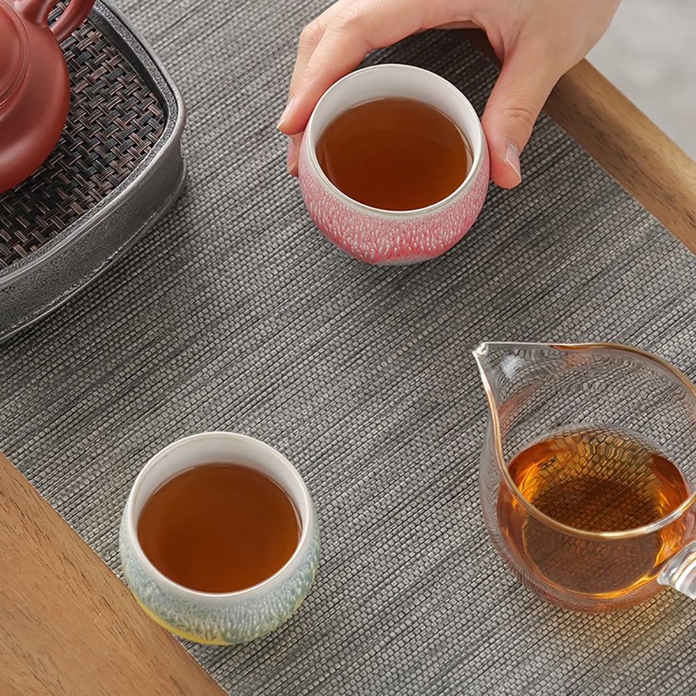 Kiln Alteration Four Color Kung Fu Tea Cup (Set of 4)