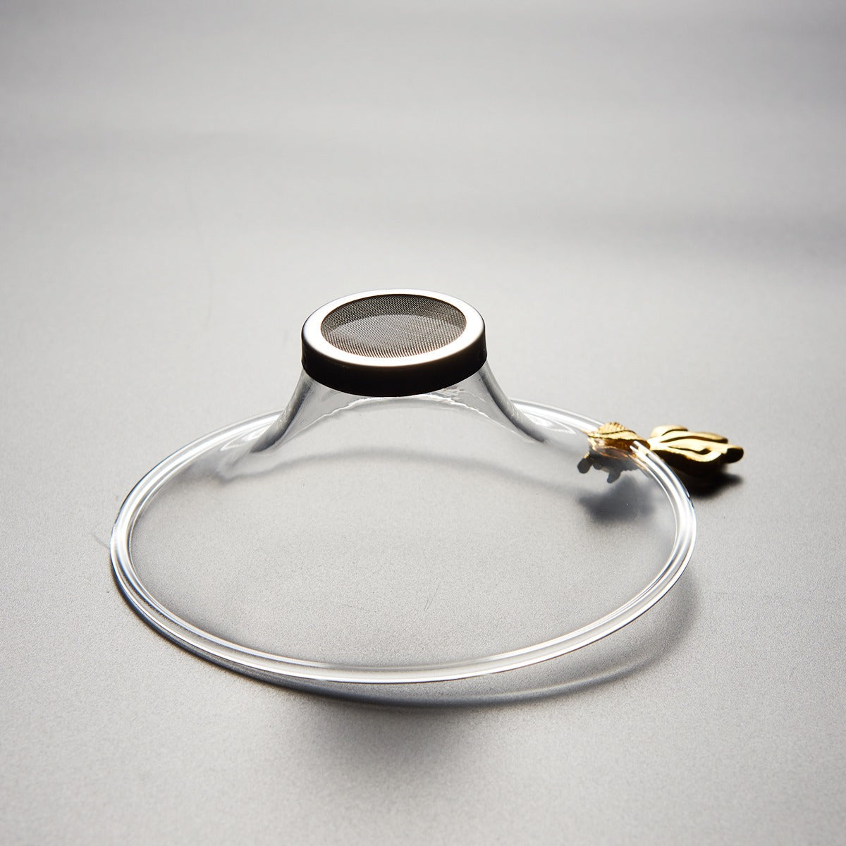 Glass Tea Strainer With Goldfish Handle