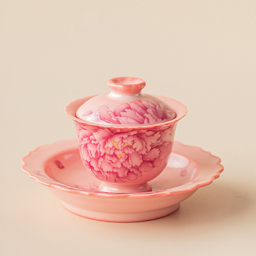 Pink Peony Ruyao Gaiwan