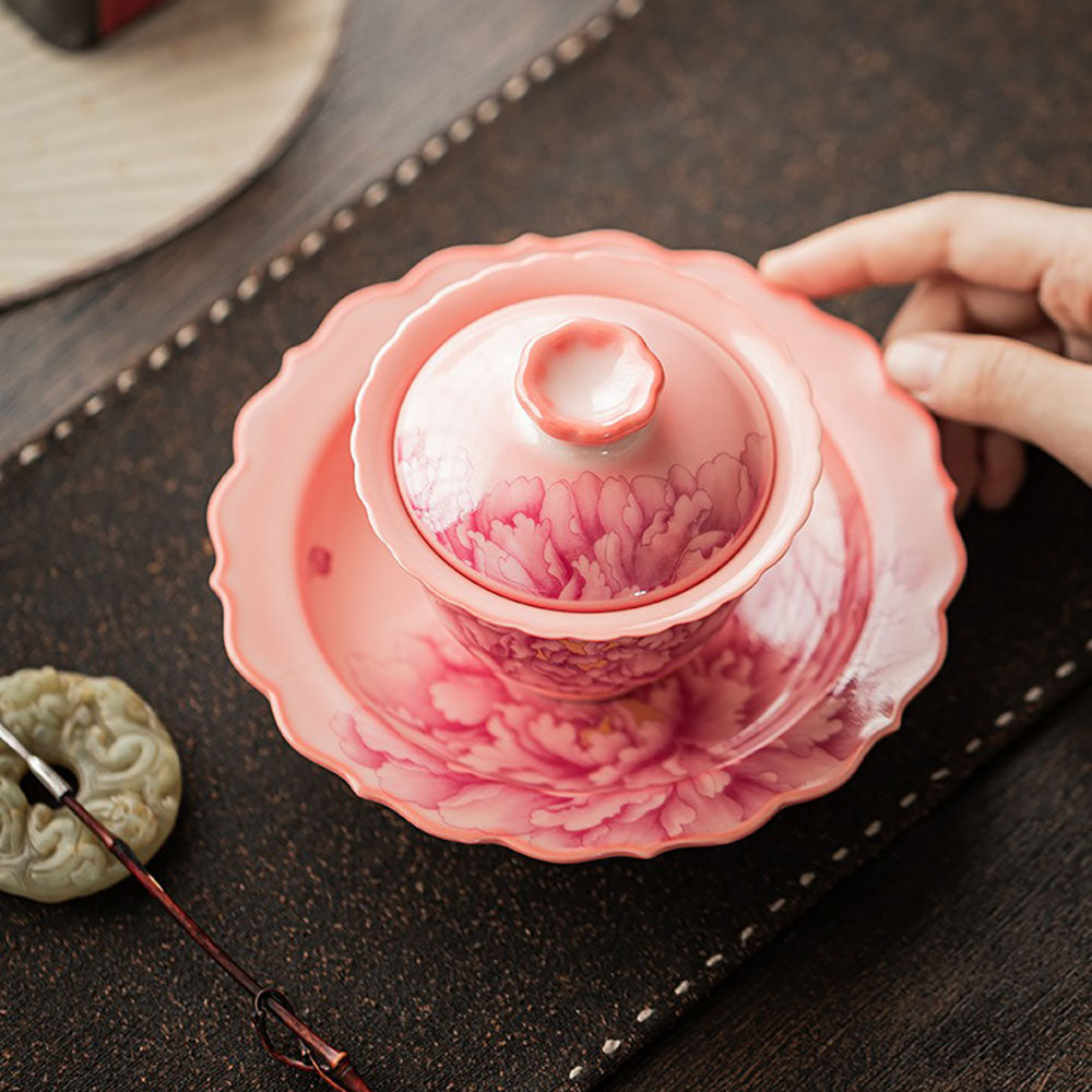 Pink Peony Ruyao Gaiwan