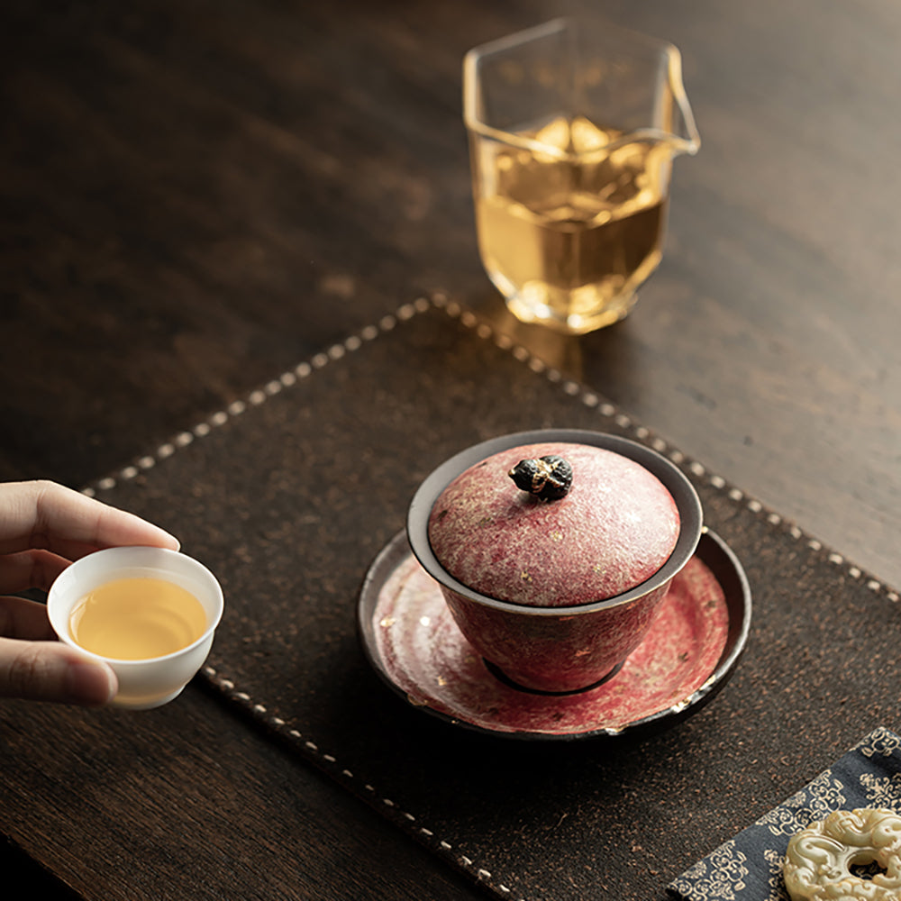 Pink Rock Ore Pottery Gaiwan