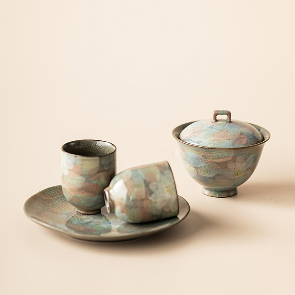Ice Crack Daisy Porcelain Gaiwan