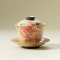 Flint Red Peony Ceramic Gaiwan