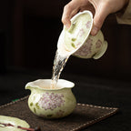 Underglaze Painting Hydrangea Porcelain Gaiwan