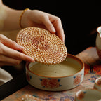 Hibiscus Flower Ruyao Porcelain Gaiwan Set