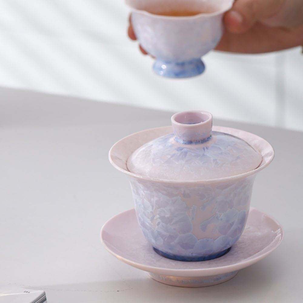 Purple Ice Crystal Ruyao Porcelain Gaiwan