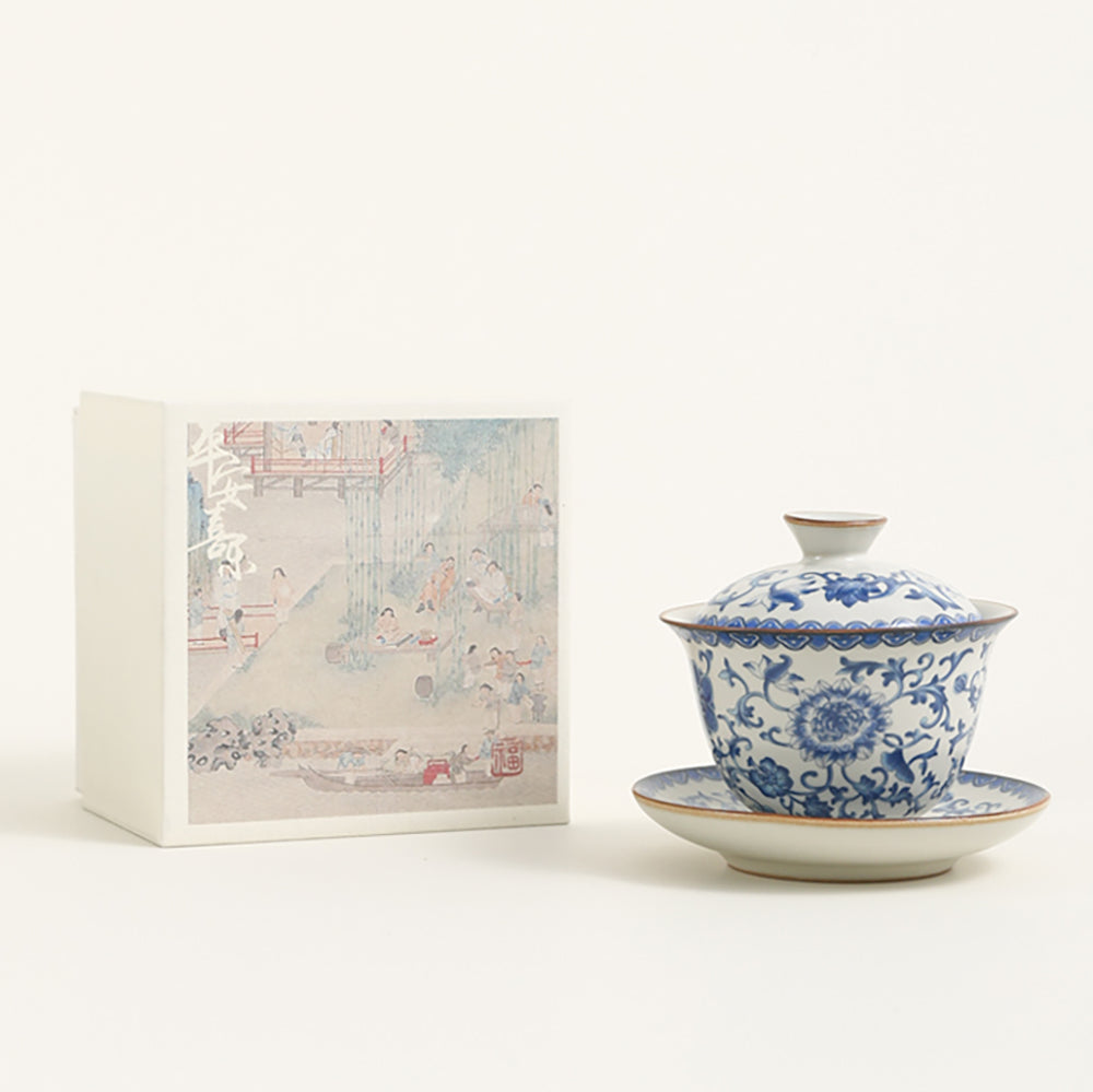 Blue And White Ruyao Porcelain Gaiwan
