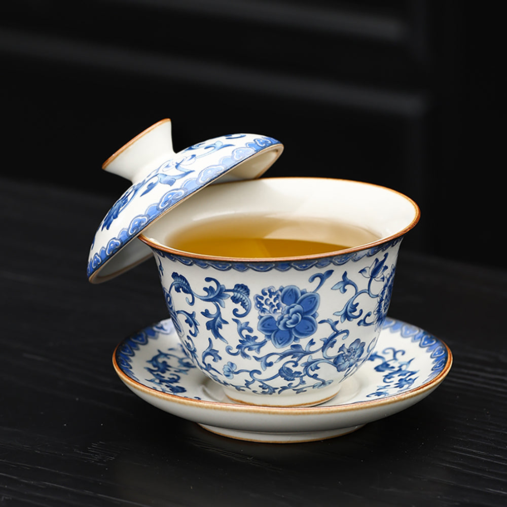 Blue And White Ruyao Porcelain Gaiwan