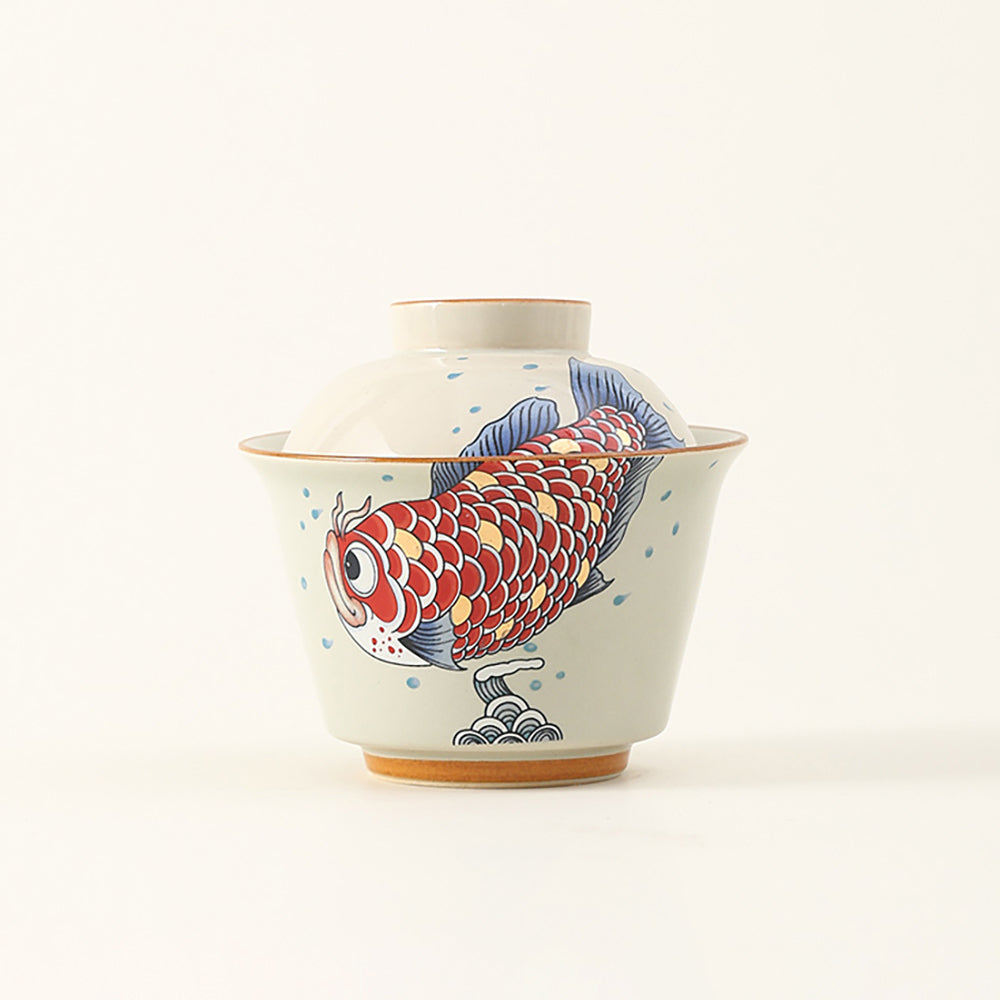 Goldfish Yuanbao Porcelain Gaiwan