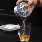 Blue And White Landscape Porcelain Gaiwan