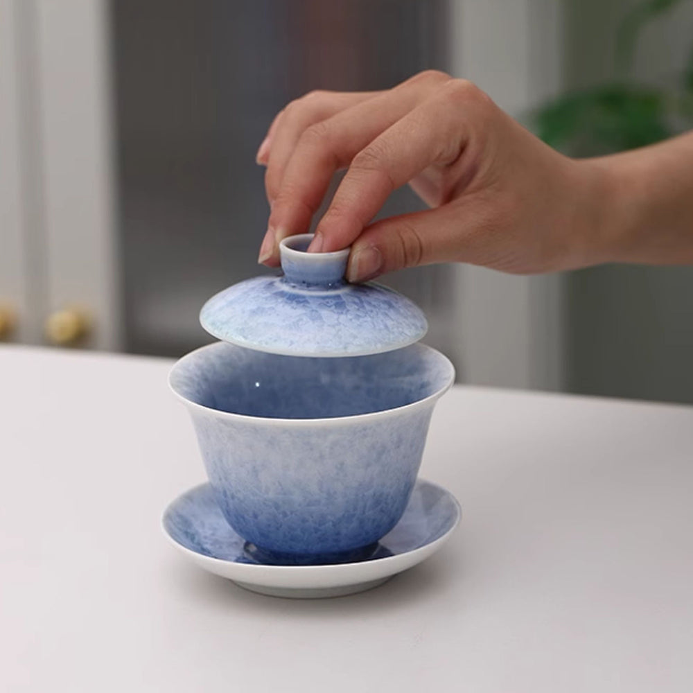 Blue Ice Crystal Ruyao Porcelain Gaiwan