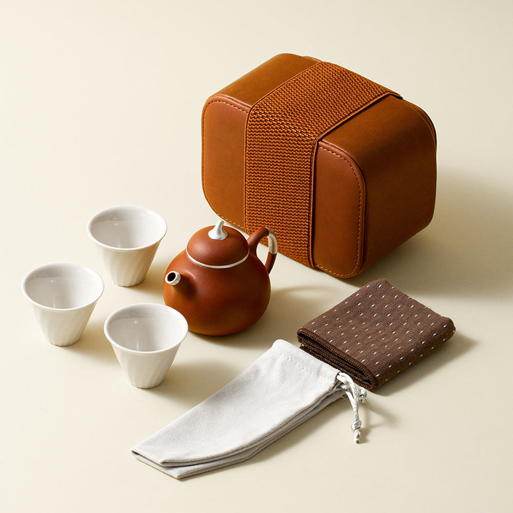 Purple Clay Teapot Travel Tea Set