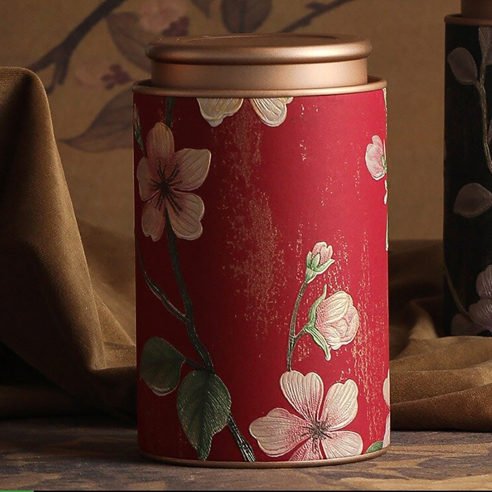 Floral Metal Tea Caddy