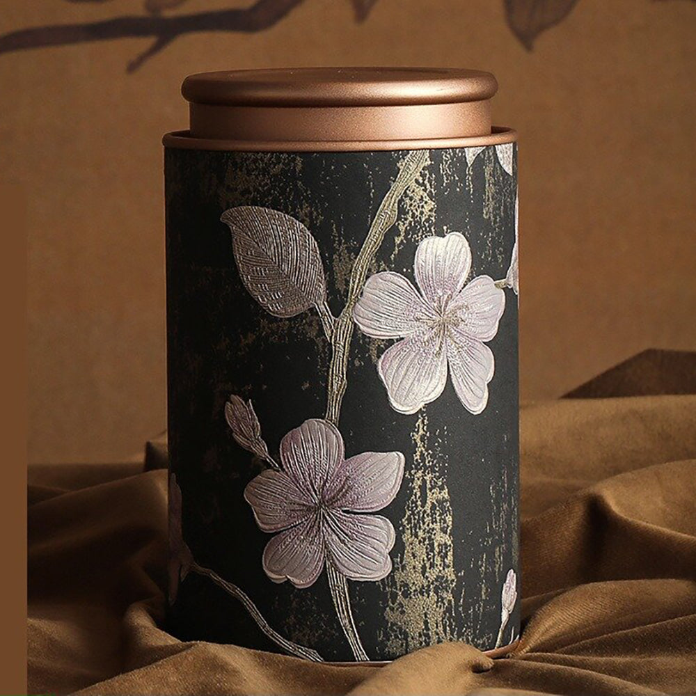 Floral Metal Tea Caddy