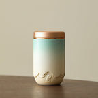 Gradient Ceramic Portable Four Tea Caddies Set