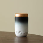 Gradient Ceramic Portable Four Tea Caddies Set