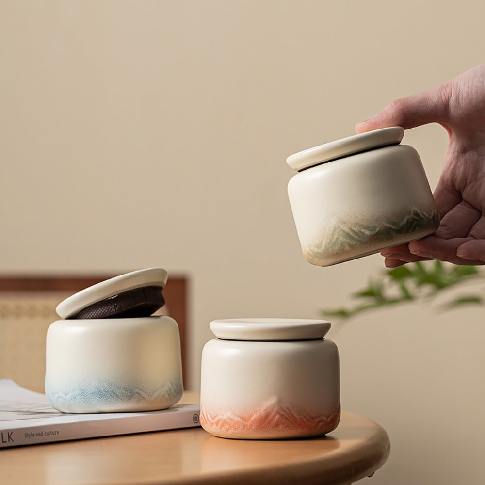 Gradient Mountain Three Tea Caddies Set
