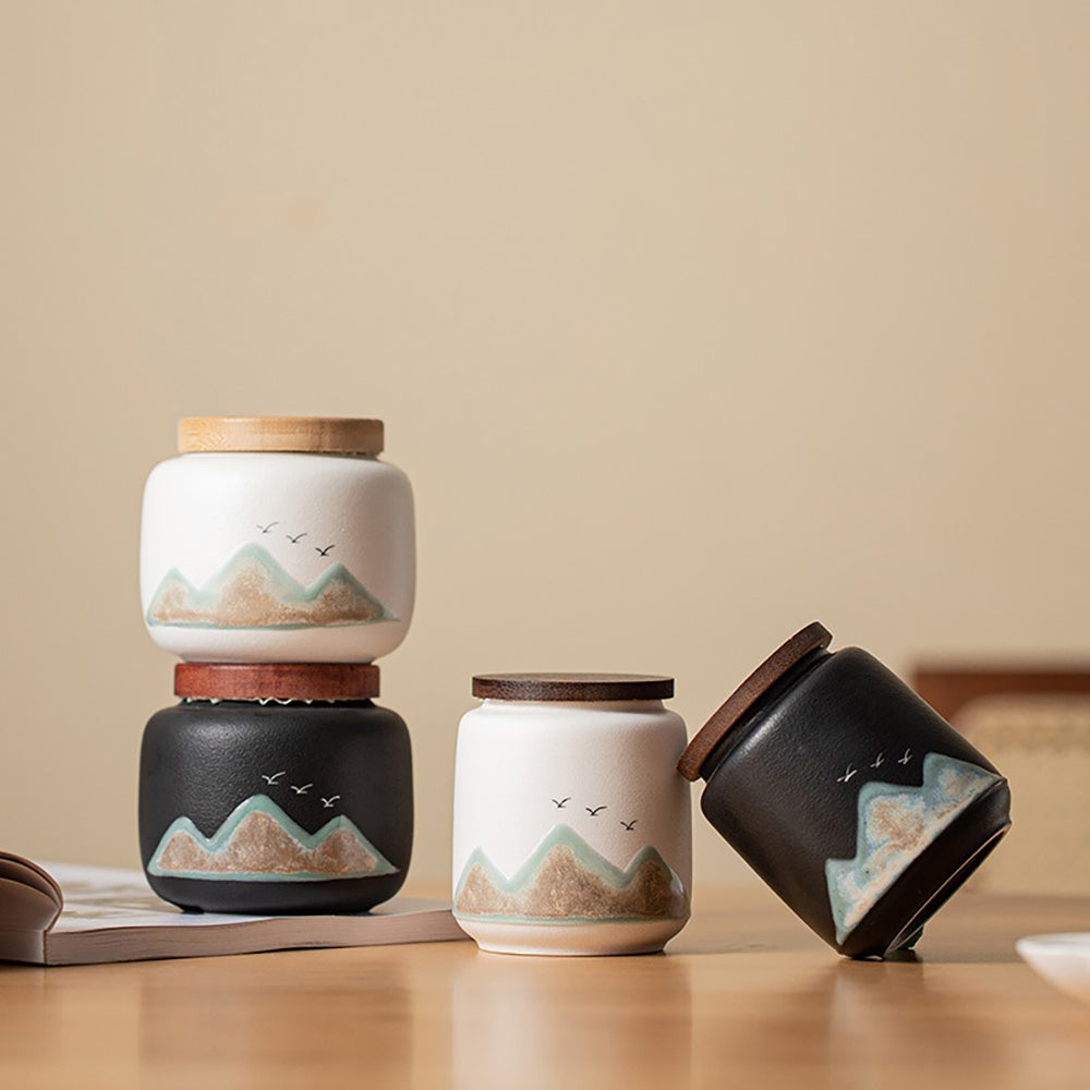 Distant Mountains Two Tea Caddies Set