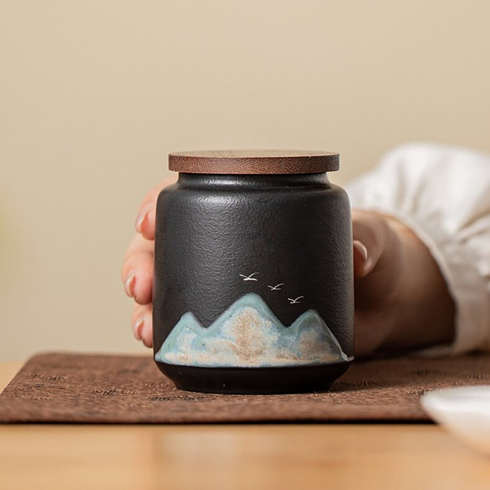Distant Mountains Two Tea Caddies Set