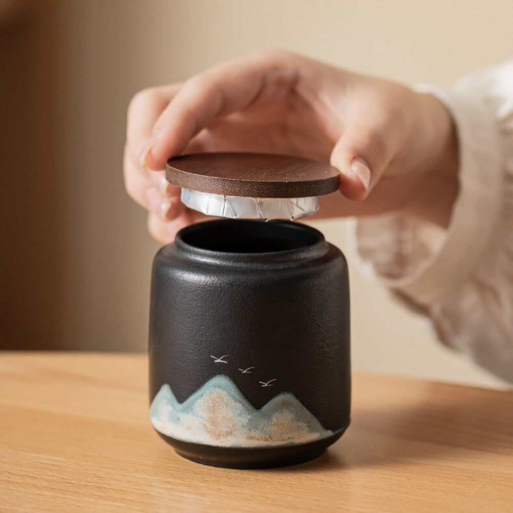 Distant Mountains Two Tea Caddies Set