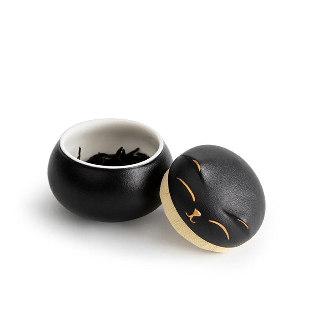 Lucky Cat Three Tea Caddies Set