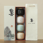Coarse Pottery Four Tea Caddies Set