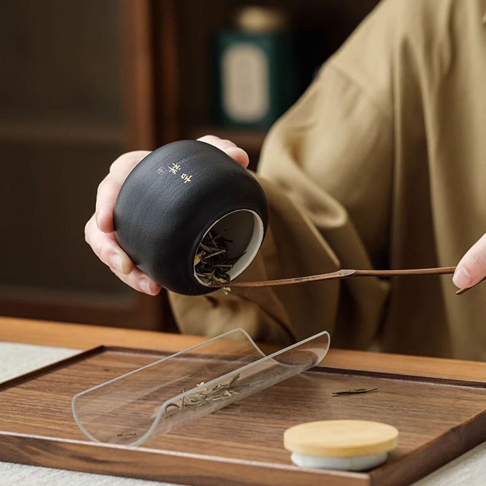 Coarse Pottery Four Tea Caddies Set