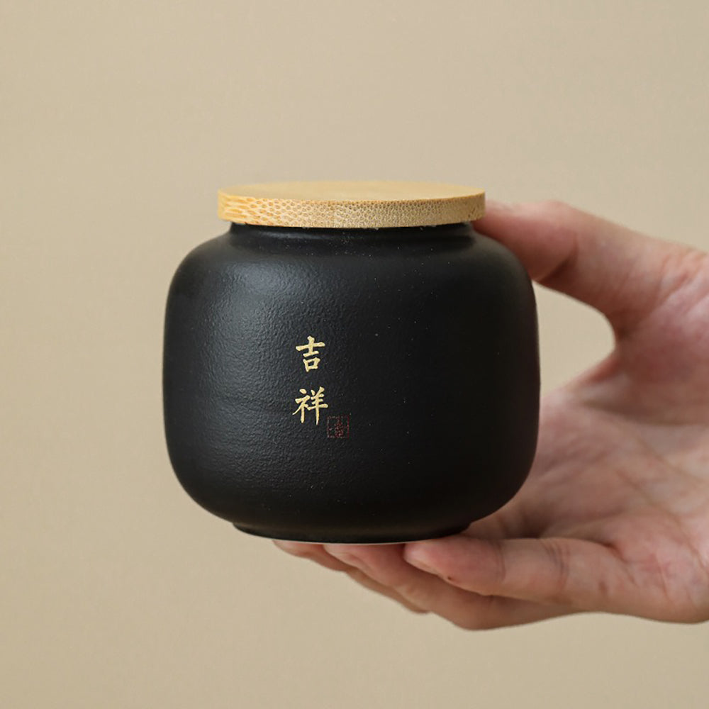 Coarse Pottery Four Tea Caddies Set