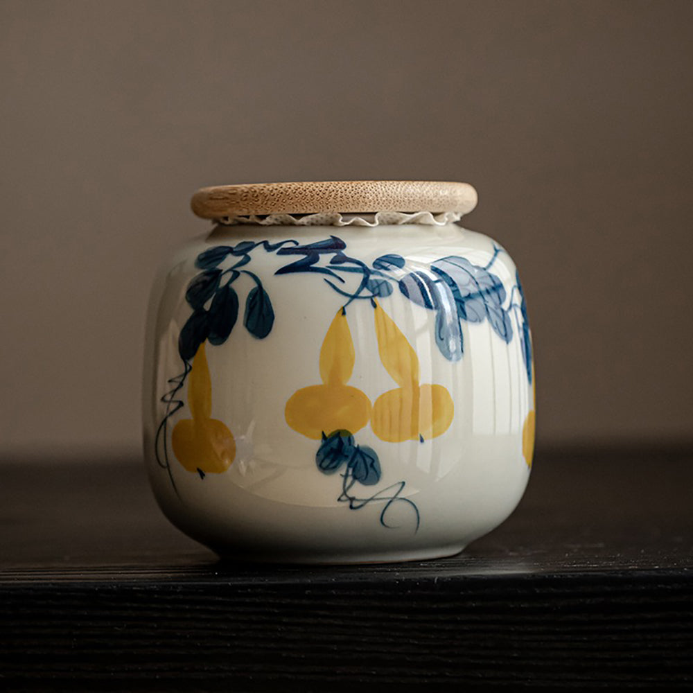 Hand-painted Ceramic Tea Caddy