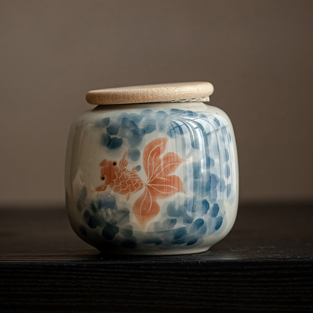 Hand-painted Ceramic Tea Caddy