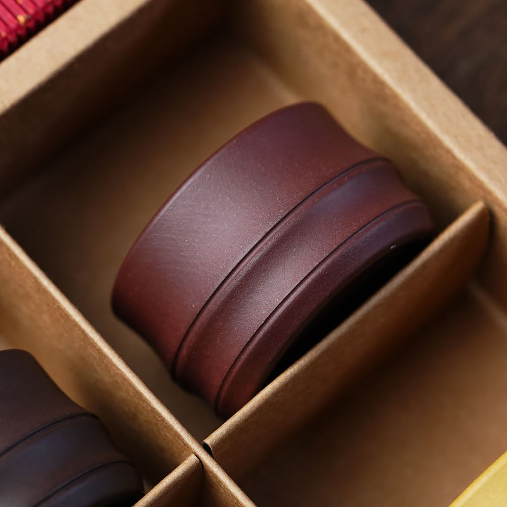 Purple Clay Bamboo Gongfu Tea Cup Set