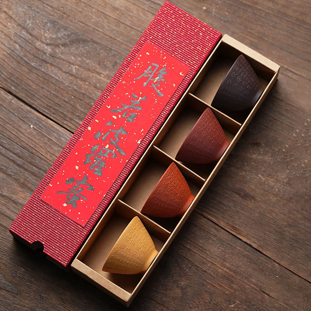 Purple Clay Heart Sutra Gongfu Tea Cup Set