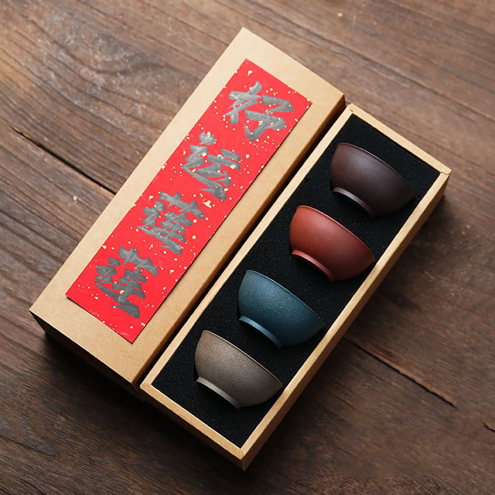 Purple Clay Lotus Gongfu Tea Cup Set