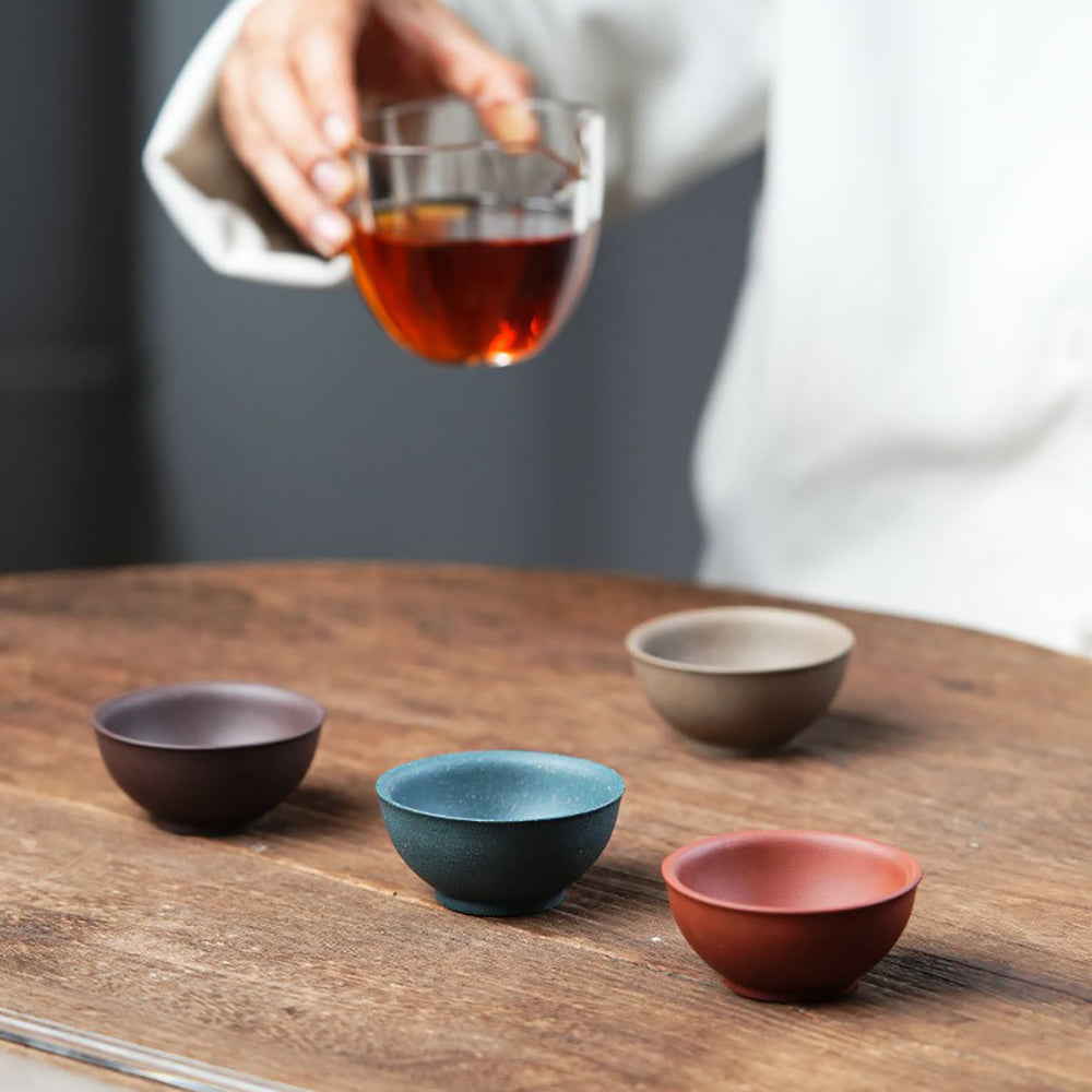 Purple Clay Lotus Gongfu Tea Cup Set