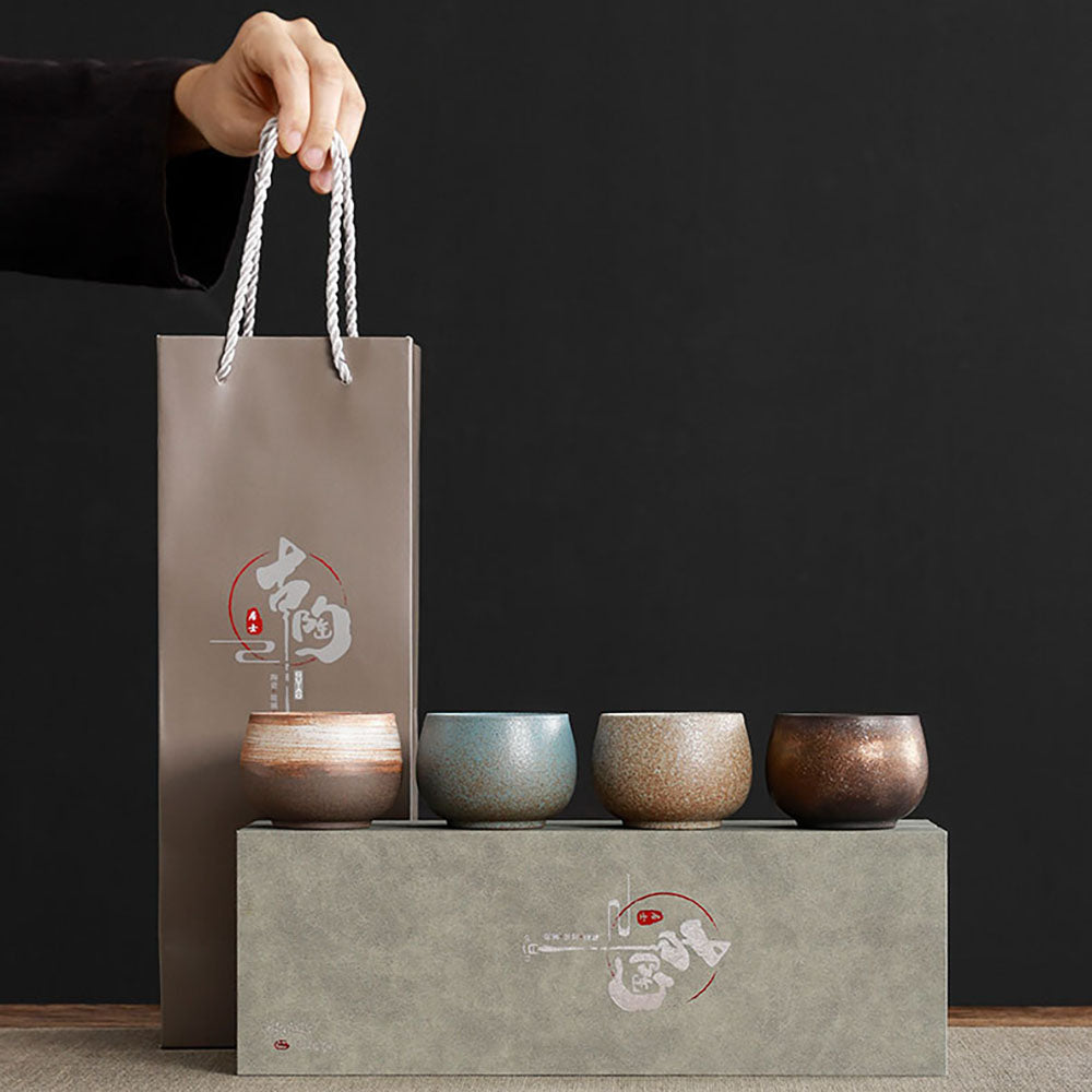 粗陶功夫茶杯套装