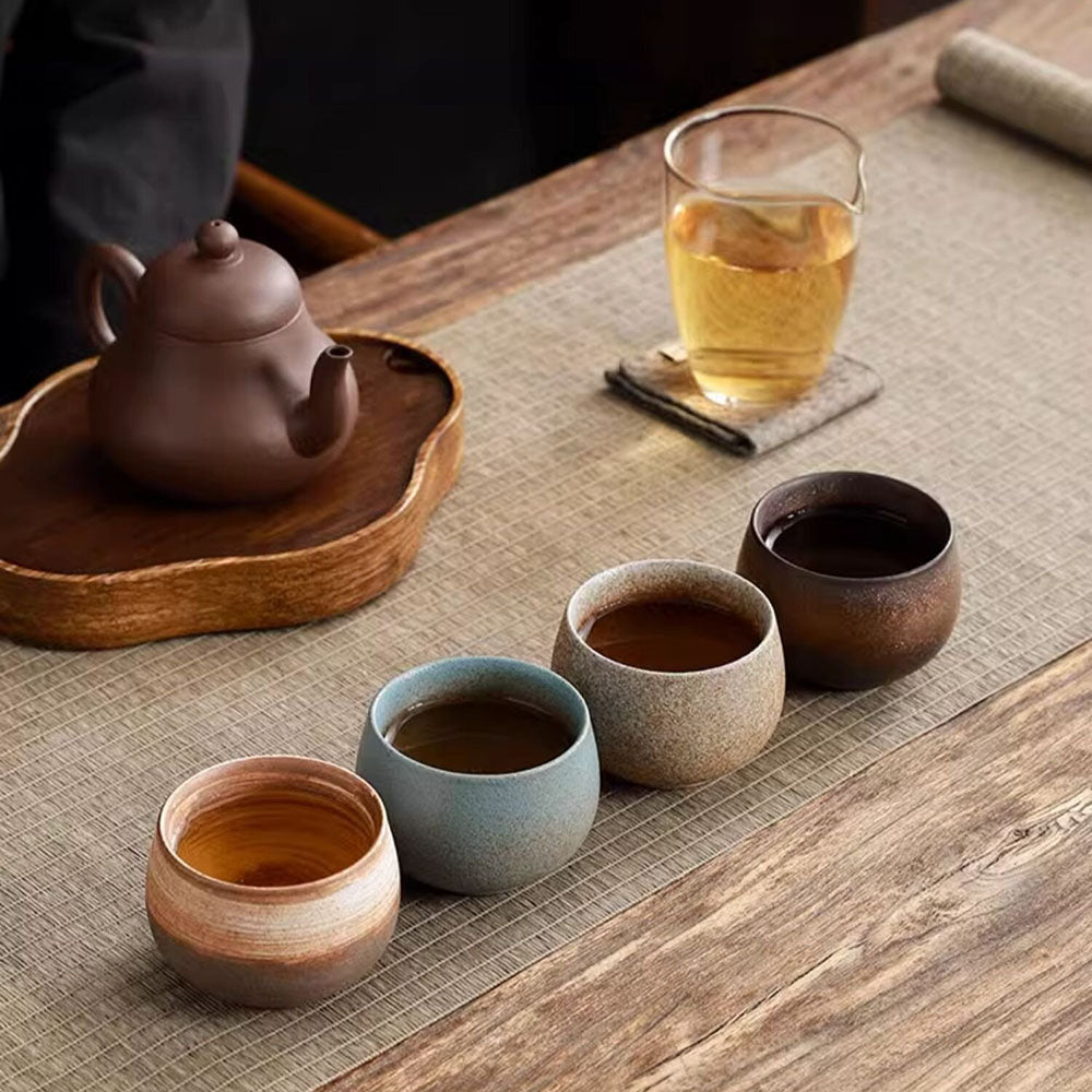 粗陶功夫茶杯套装