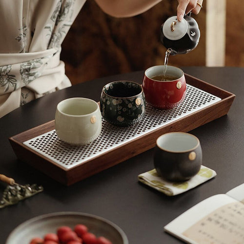 陶瓷“囍”字功夫茶杯套装