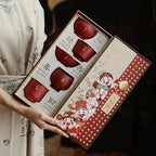 Ceramic Five Blessings Gongfu Tea Cup Set