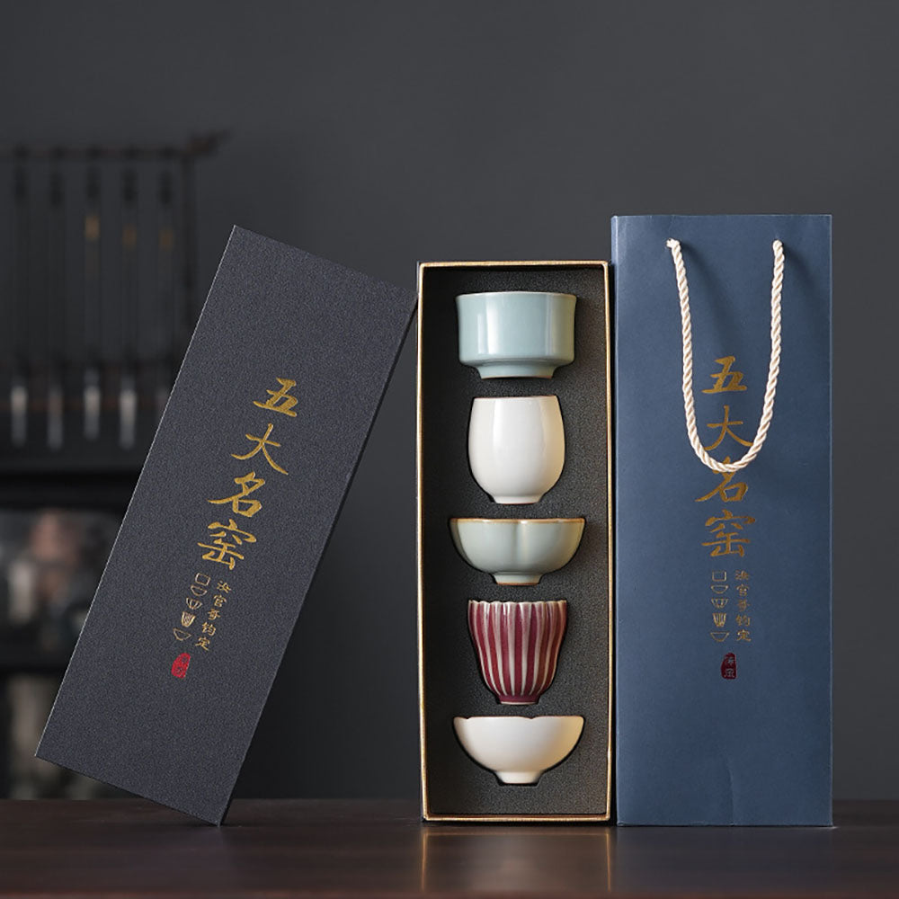 Five Kiln Firing Ceramic Gongfu Tea Cup Set